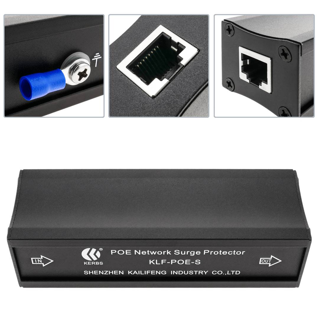 Protector de sobretensión ethernet PoE 100Mbps 1000Mbps RJ45 10KA 5V 1 puerto 8 pin