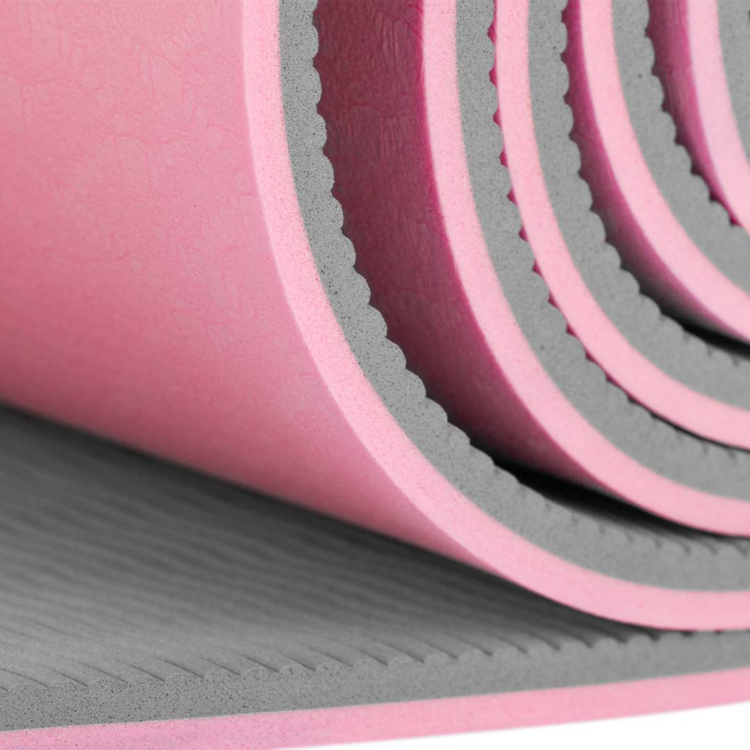 Non-slip Double Layer Pink Yoga Mat 183x61x0.6 cm - Cablematic
