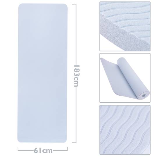 Tapis de yoga antidérapant bleu 183x61x0.8 cm