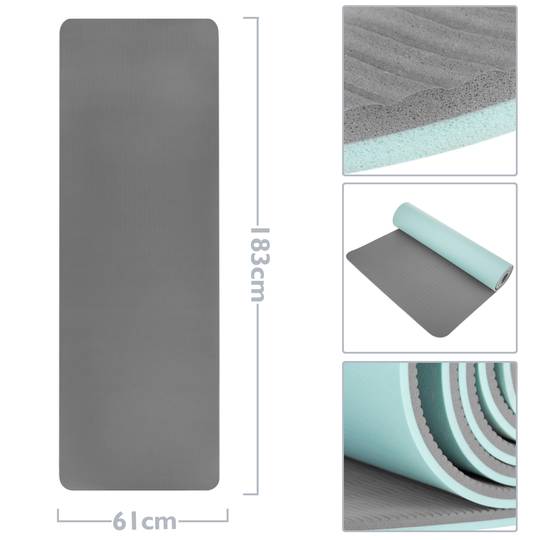 Estora de Ioga verda de doble capa antilliscant 183x61x0.6 cm