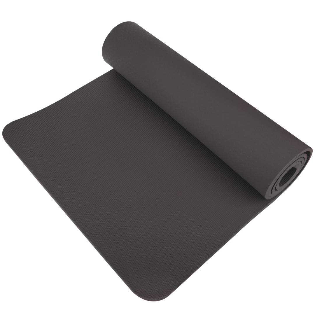 Esterilla de Yoga negra antideslizante 183x61x1 cm - Cablematic
