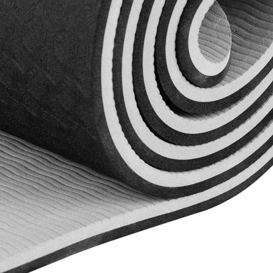 Doppellagige rutschfeste schwarze Yogamatte 183x61x1 cm