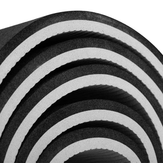 Doppellagige rutschfeste schwarze Yogamatte 183x61x1 cm