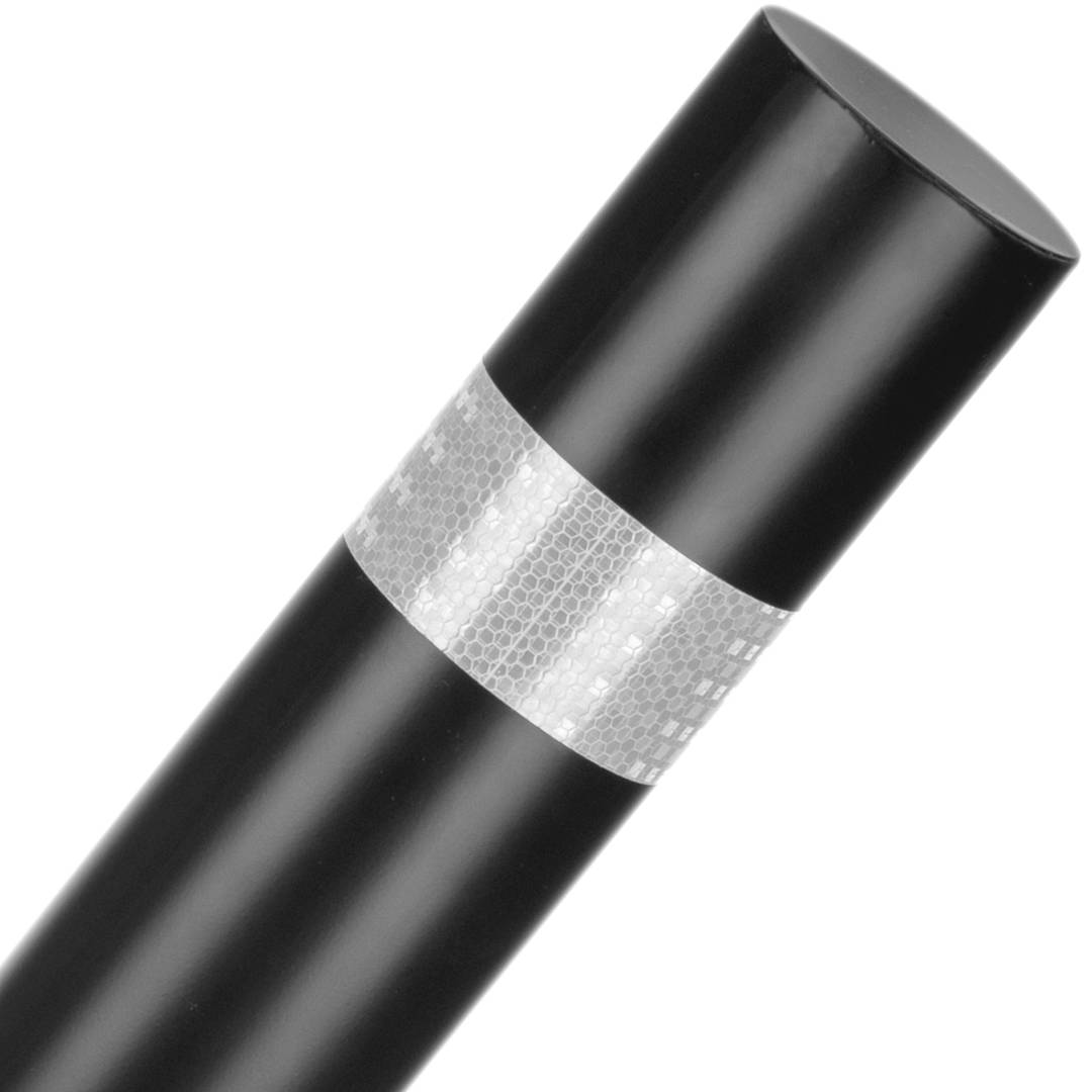 Stalowy słupek słupkowy z przybijaną podstawą czarny 75 x 600 mm
