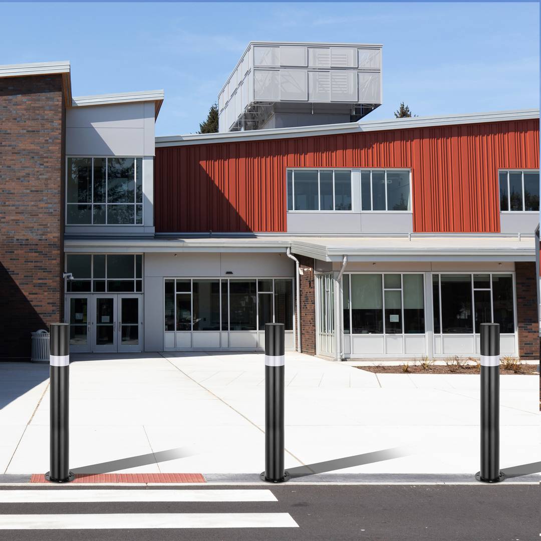 Stalen tuinpaal tuinpaal met verwijderbare spijkerbasis 76x600mm zwart