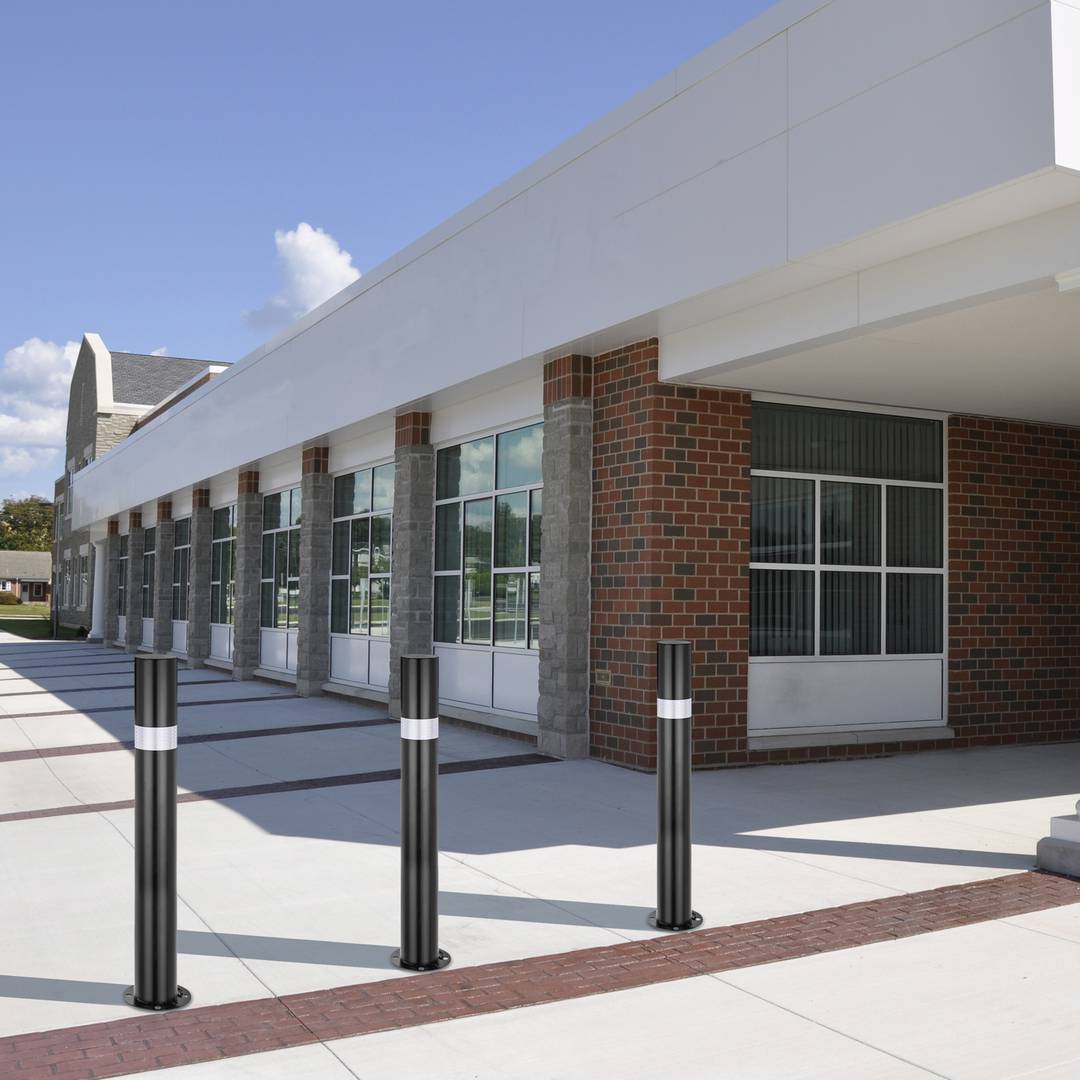 Stalen tuinpaal tuinpaal met verwijderbare spijkerbasis 76x600mm zwart