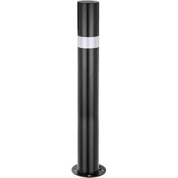Pilona bolardo de acero con base clavada removible 89x750mm de color negro