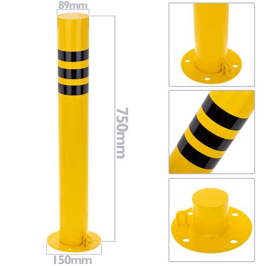 Dissuasore d’acciaio inchiodato con base removibile 89x750mm