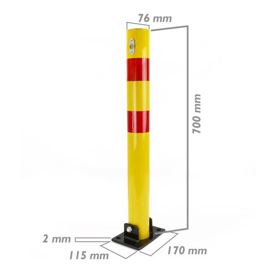 Składany słupek stalowy składany z pylonu z zamkiem 76x700 mm