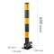 Opvouwbare stalen paal in pyloon met slot 57x600mm