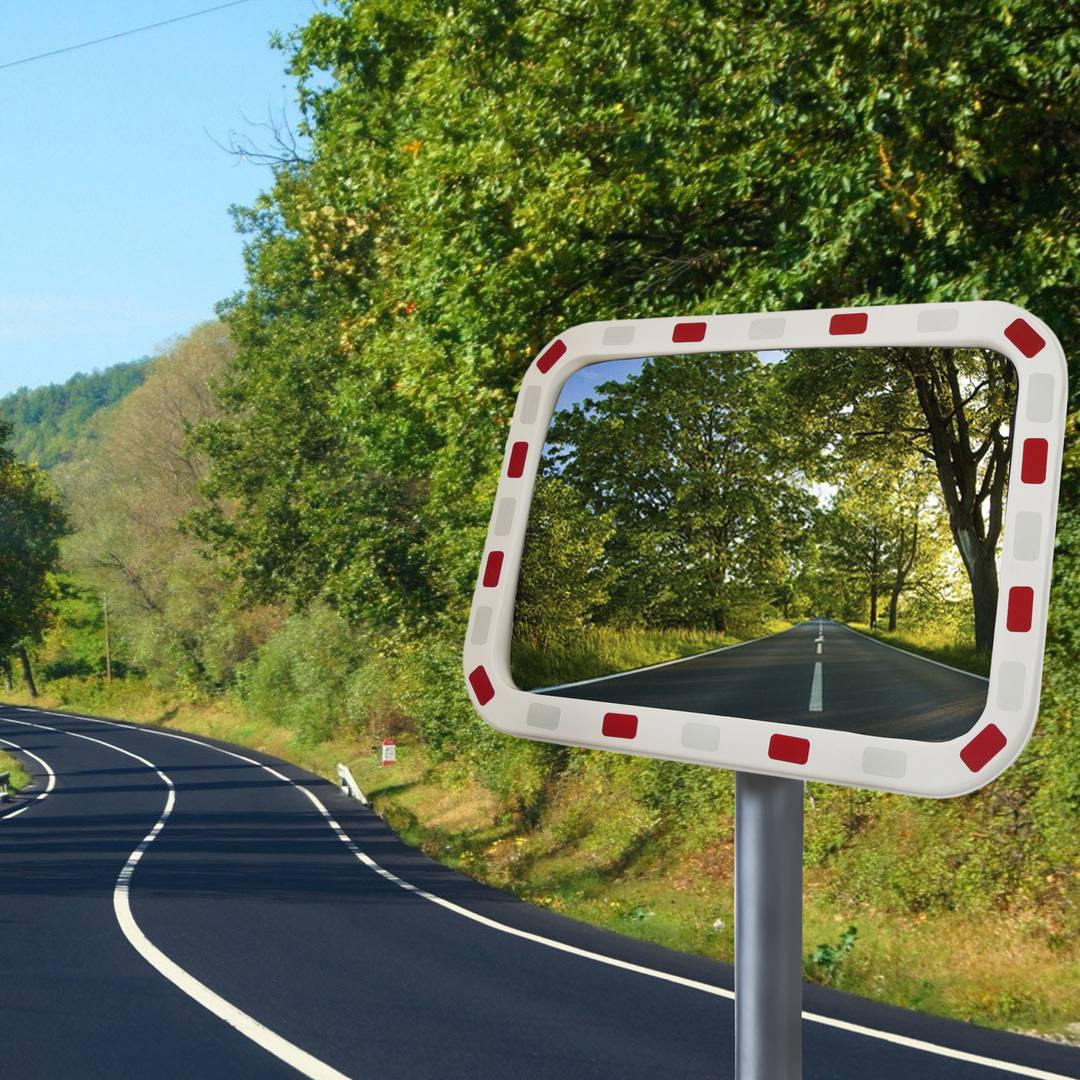 Miroir de route rectangulaire pour usage domaine public