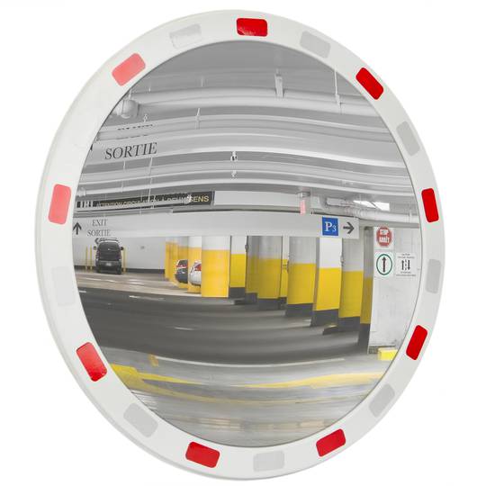 Wypukłe lustro do sygnalizacji bezpieczeństwa i ochrony 45 cm z reflektorami