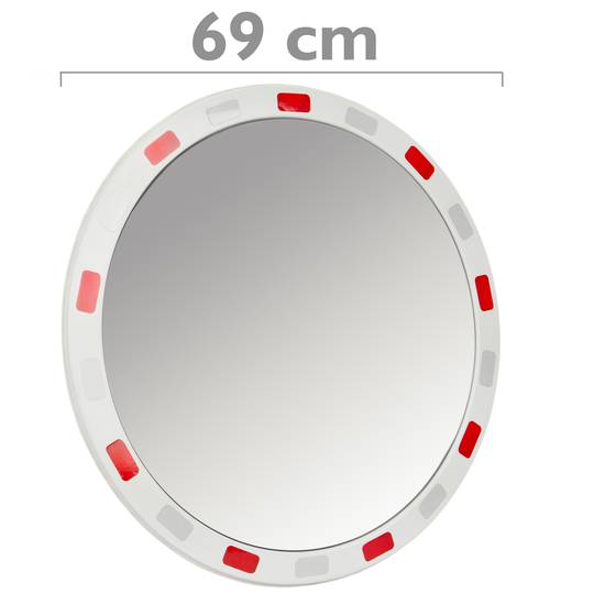 Verkehrsspiegel Konvexen Spiegel Sicherheit Signalisierung 59 cm mit Halterung und Reflektoren
