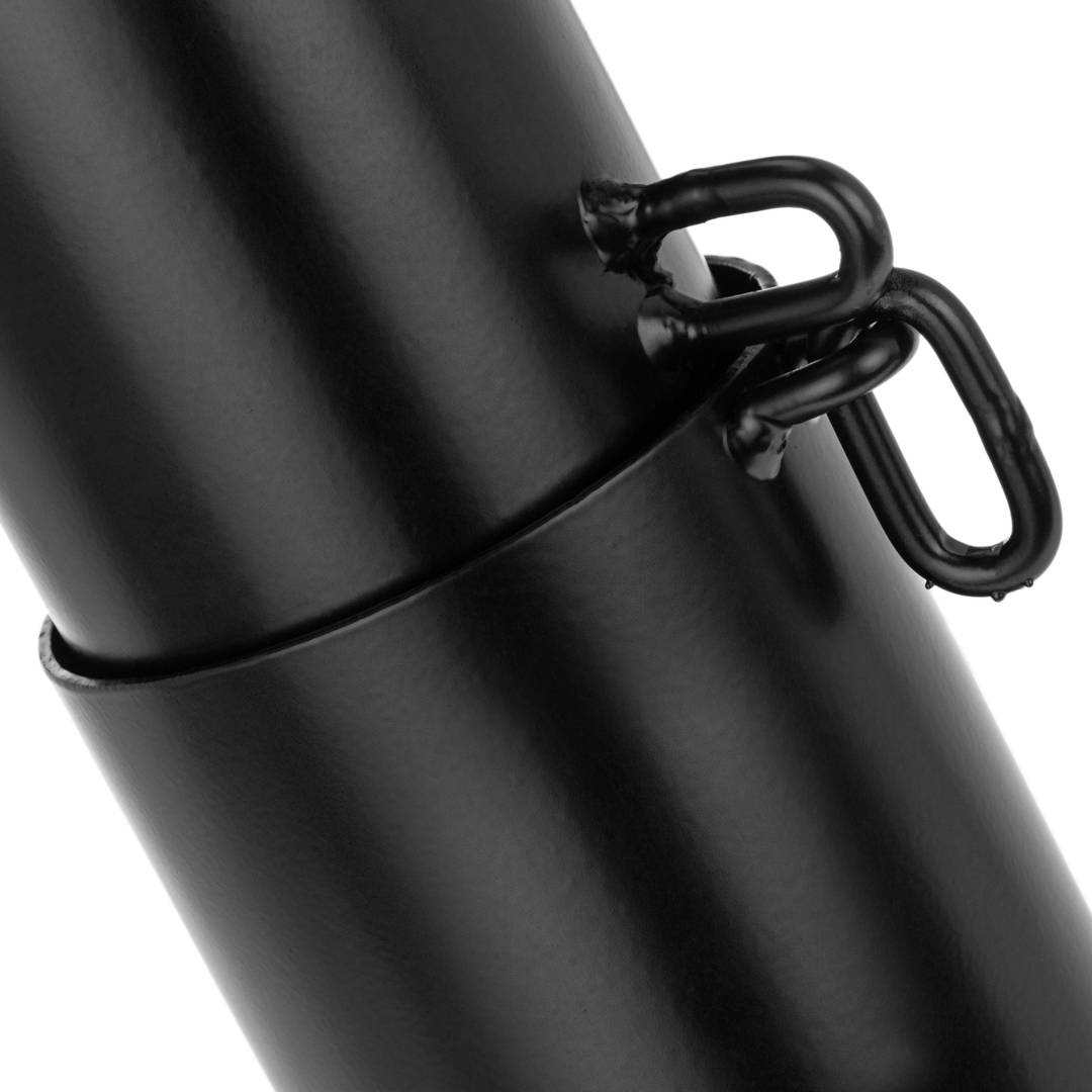 Pilona bolardo de acero con base enterrada removible 76x600mm de COLOR NEGRO