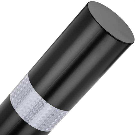 Pilona bolardo de acero con base enterrada removible 76x600mm de COLOR NEGRO