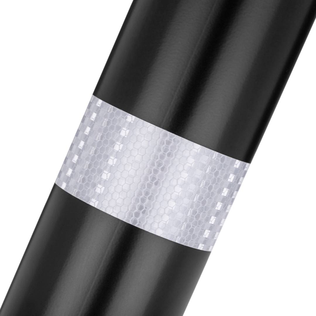 Pilona bolardo de acero con base enterrada removible 76x600mm de COLOR NEGRO