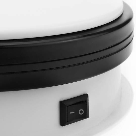 Powered rotating base display 15cm white lazy susan