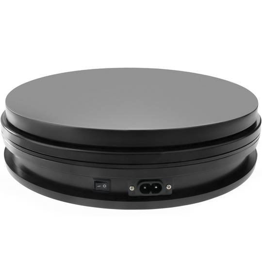Powered rotating base display 25 cm black lazy susan
