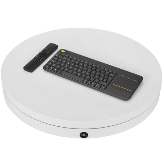 60 cm elektrisch draaibare voet. Wit roterend platform met afstandsbediening