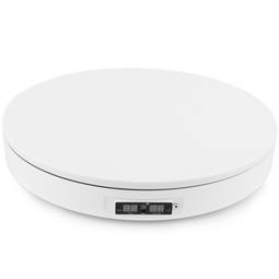 Powered rotating base display 45 cm white with programmable remote control for photography
