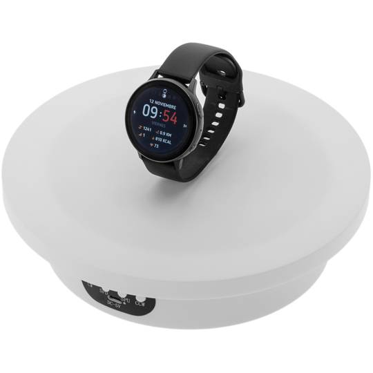 Base giratòria elèctrica 20 cm blanc amb comandament a distància, amb 5 panells de colors