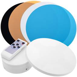 Plateau tournant avec batterie de 12 cm de diamètre en blanc