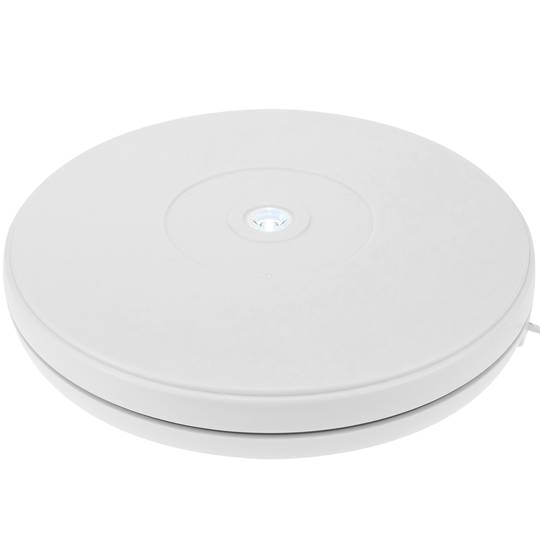 Base girevole elettrico di 25cm piattaforma rotante bianco giratutto con illuminazione a LED