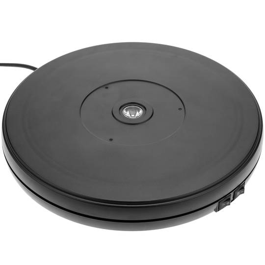 Powered rotating base display 45 cm black lazy susan - Cablematic