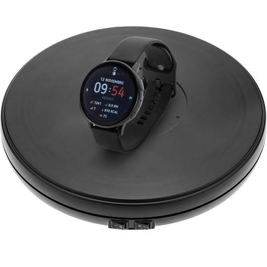 Base giratória elétrica 25 cm preto com iluminação LED