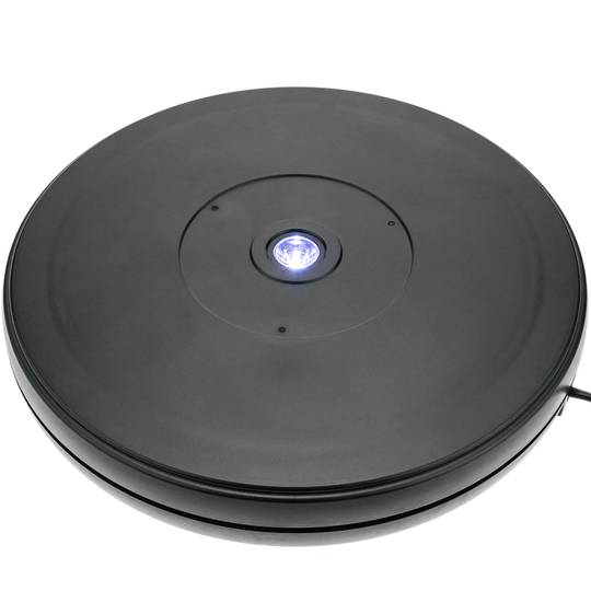 Base giratória elétrica 25 cm preto com iluminação LED