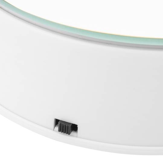 Podstawa obrotowa elektryczna 10cm biała z lusterkiem. Obrotowa platforma z oświetleniem LED