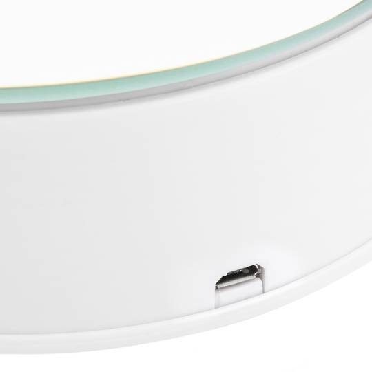 Base giratória elétrica 14cm branca com espelho. Plataforma rotatória com iluminação LED