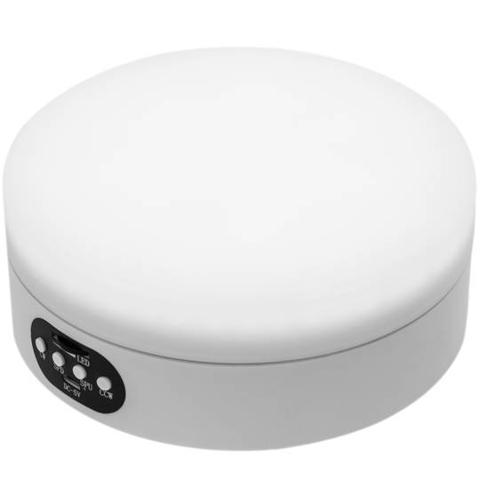 Electric rotating turntable 16cm white with LED illumination