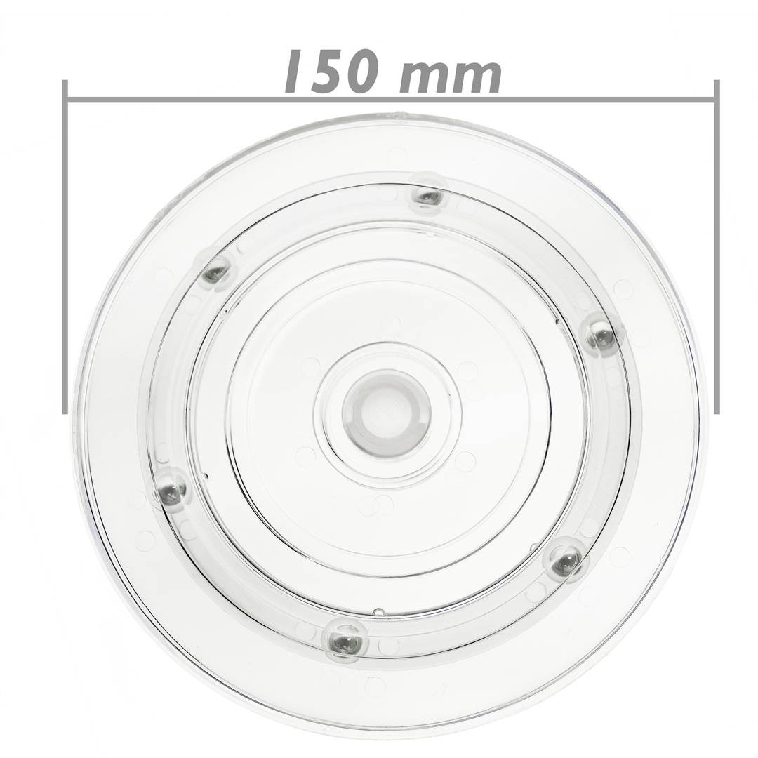 Podstawa obrotowa manualna 15 cm. Przezroczysta obrotowa platforma