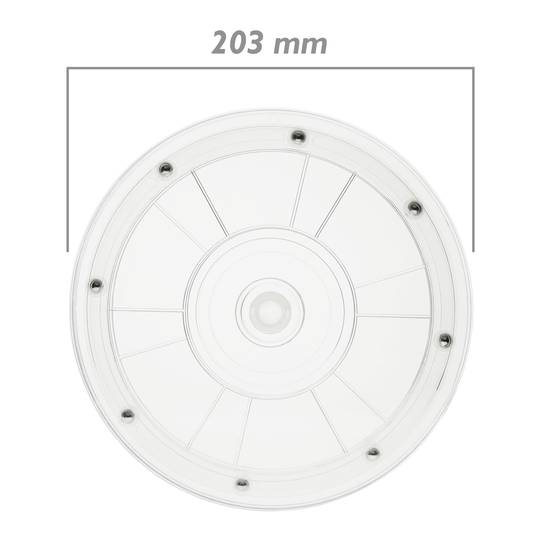 Base giratória manual 20,3 cm transparente