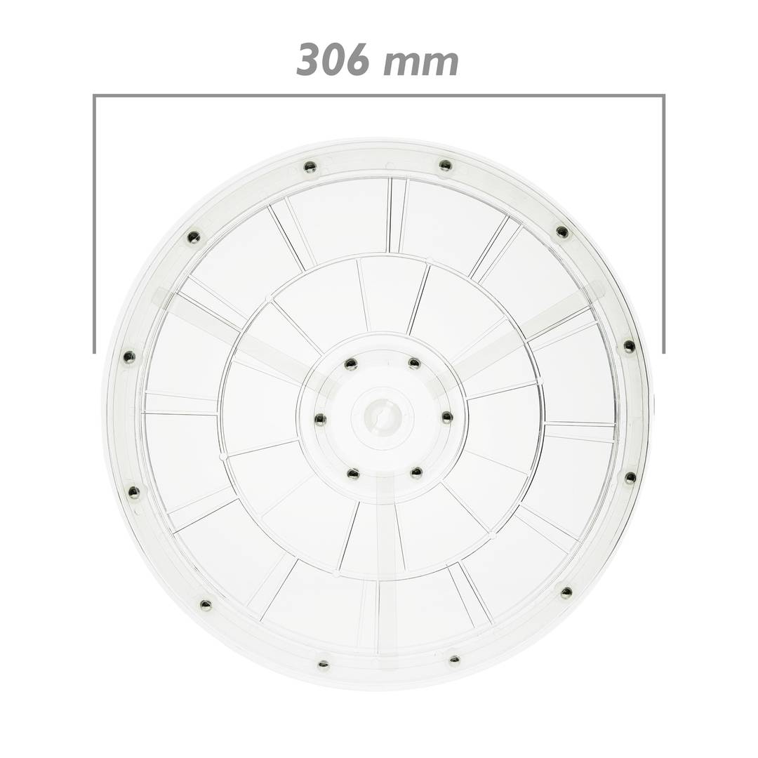 Base girevole manuale 30,6 cm trasparente - Cablematic