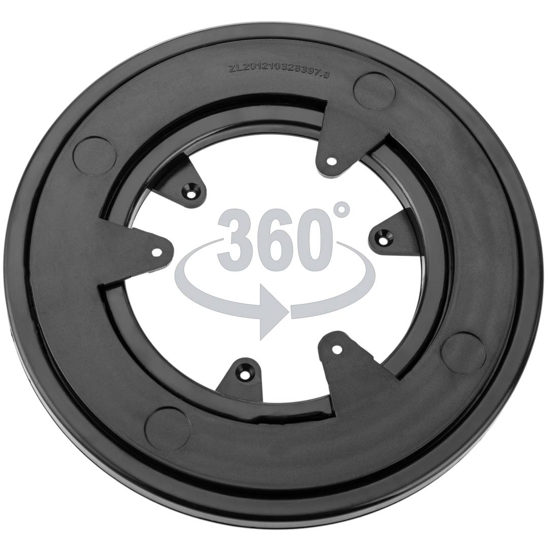 Base giratòria manual de 15 cm i 30 kg de càrrega. Plataforma rotatòria de color negre
