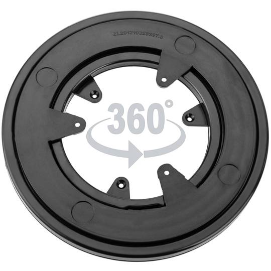 Base giratòria manual de 15 cm i 30 kg de càrrega. Plataforma rotatòria de color negre