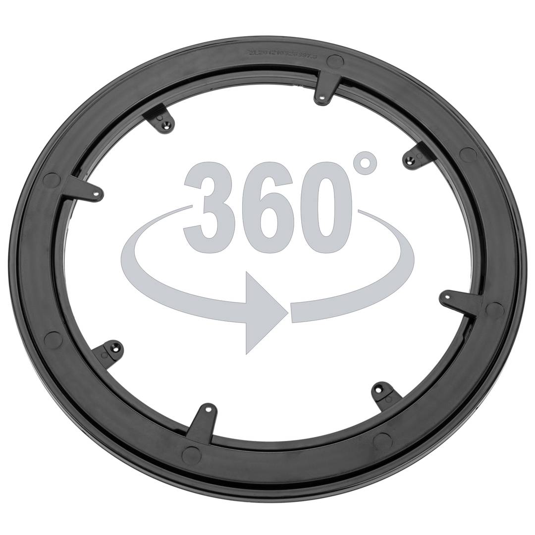 Base rotative manuelle 35 cm et 30 kg de charge. Plateforme tournante noire