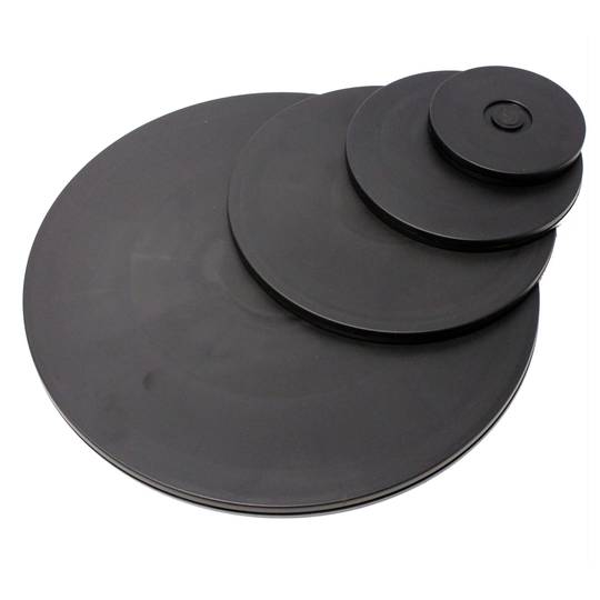 10 cm manuele draaivoet. Zwart roterend platform