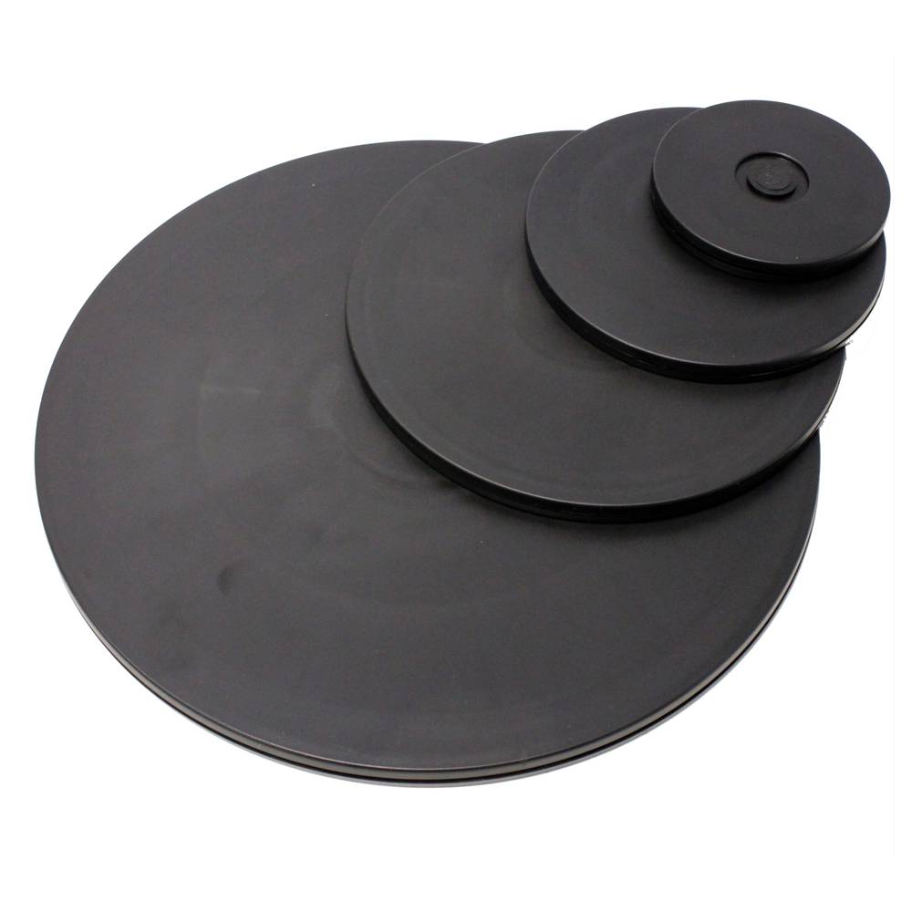 10 cm manuele draaivoet. Zwart roterend platform