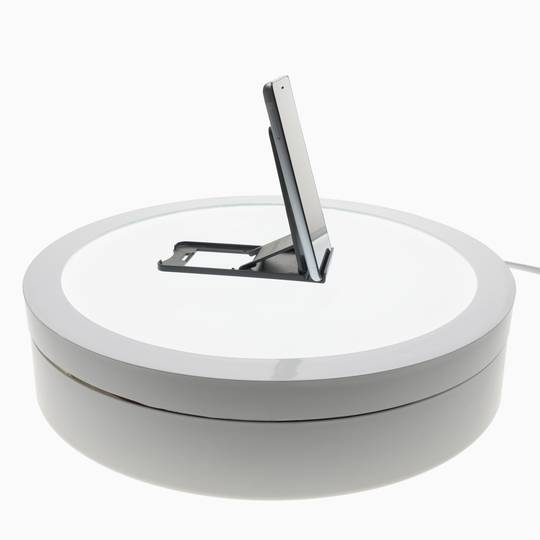 40 cm verlichte elektrische roterende voet. Wit roterend platform voor fotografie