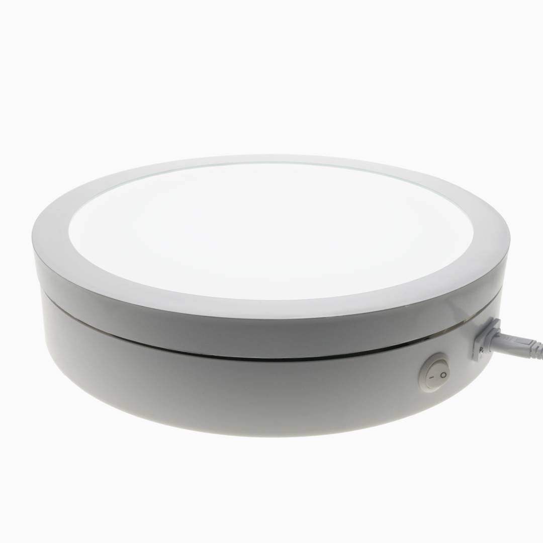 Powered rotating base display illuminated 50 cm white for shadowless photography lazy susan