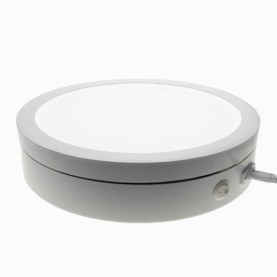 Powered rotating base display illuminated 50 cm white for shadowless photography lazy susan