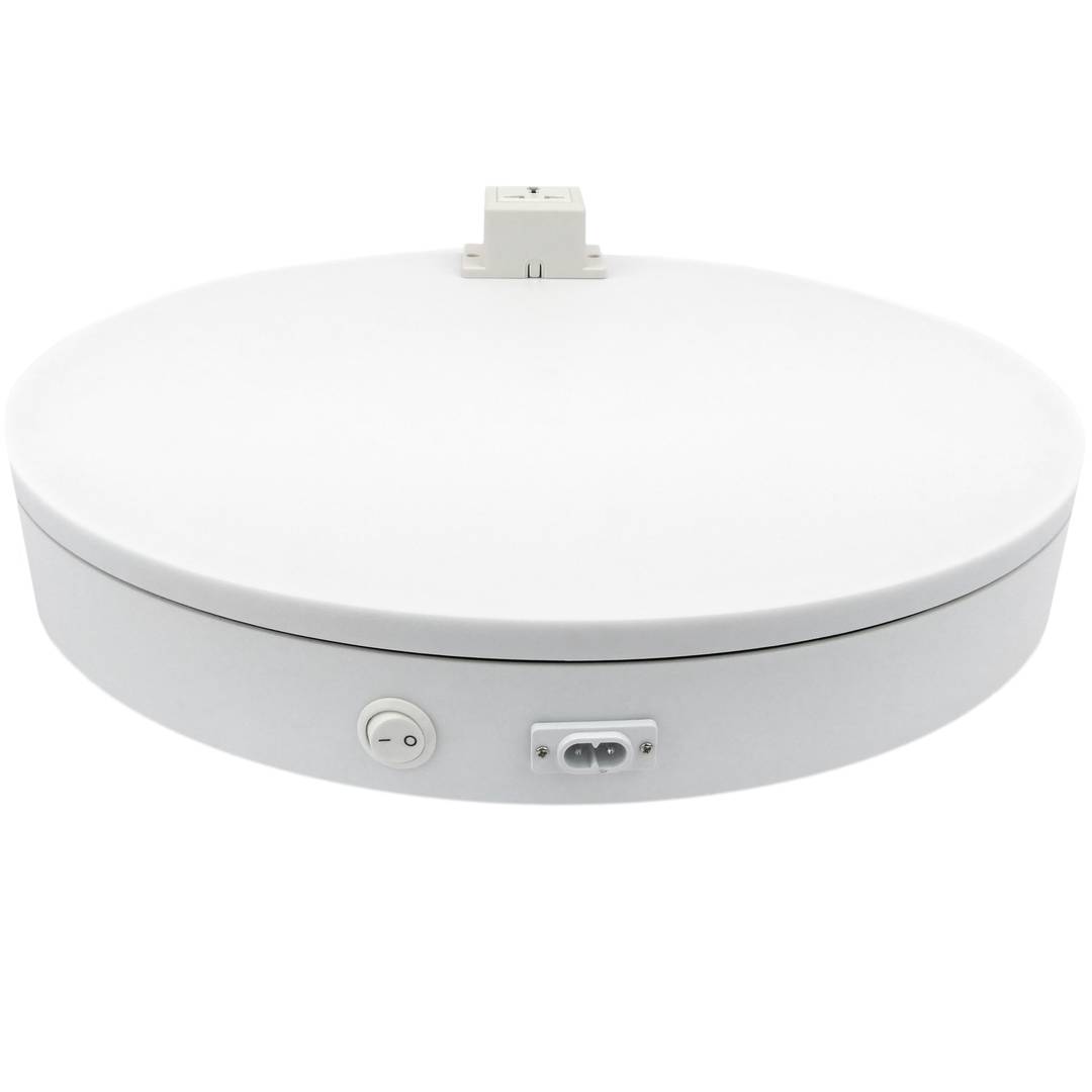 Plateau tournant electrique 40 cm blanc avec bouchon