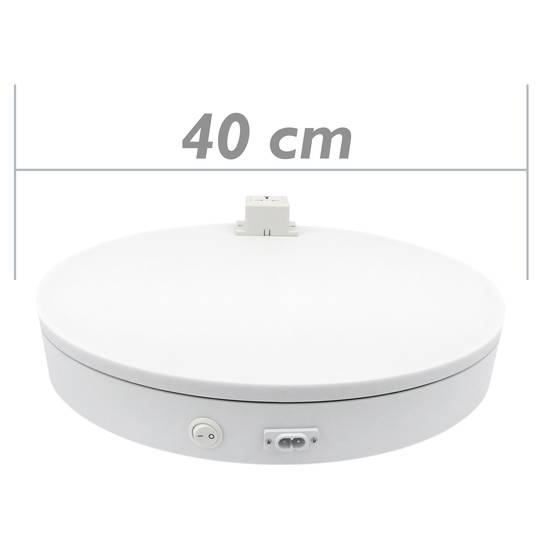 Plateau tournant electrique 40 cm blanc avec bouchon