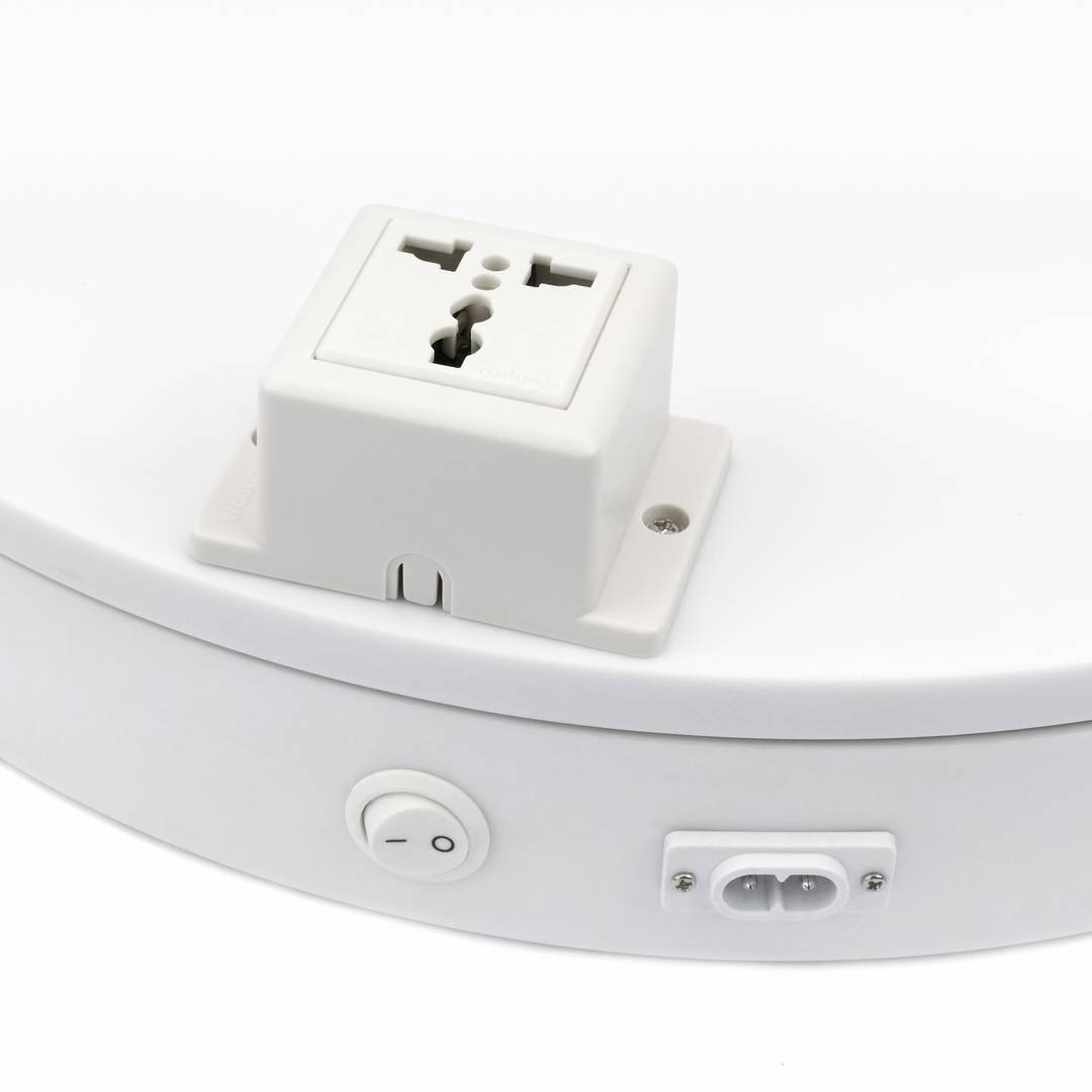 Plateau tournant electrique 40 cm blanc avec bouchon