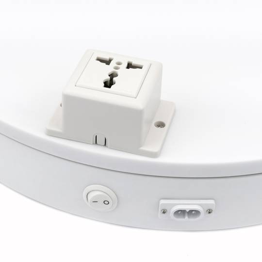 Plateau tournant electrique 40 cm blanc avec bouchon