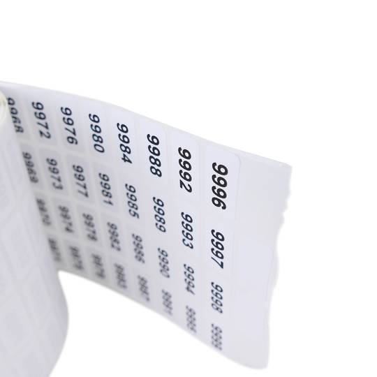 Bobina d'etiquetes de números de sèrie de 0000-9999