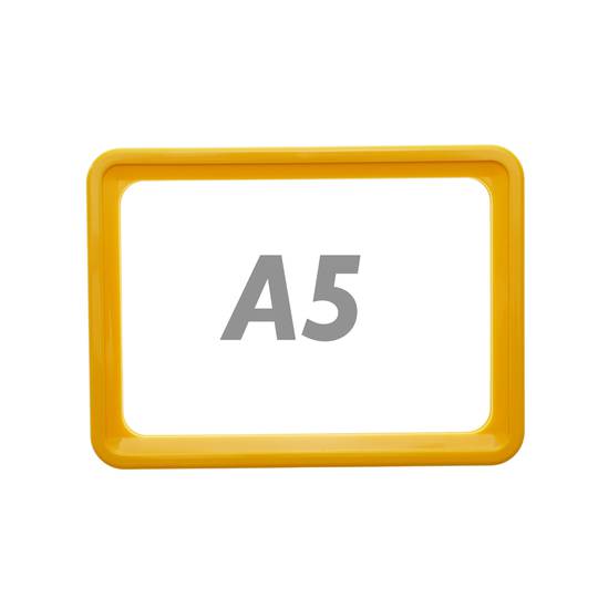 Cadre pour les signes, le marquage et des affiches, couleur jaune A5 taille 218x155mm